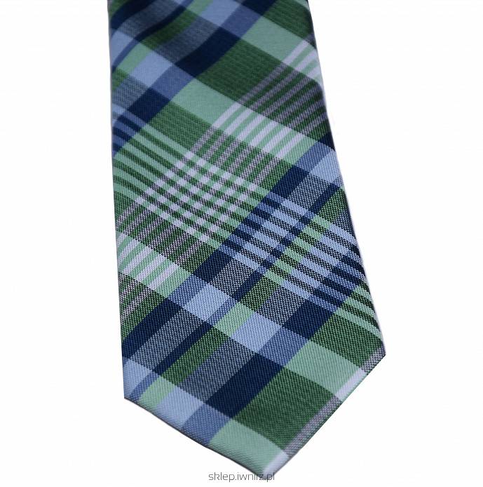 Jedwabny krawat w zieloną kratę